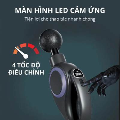 Súng massage Kachi MK353 Pro 6 đầu massage kèm đai rung