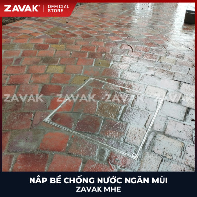 Nắp bể ngầm Zavak MHE-45 KT45x45cm, chống nước, ngăn mùi, lát gạch 1.2 cm, chịu tải xe 2.68 tấn, inox 304