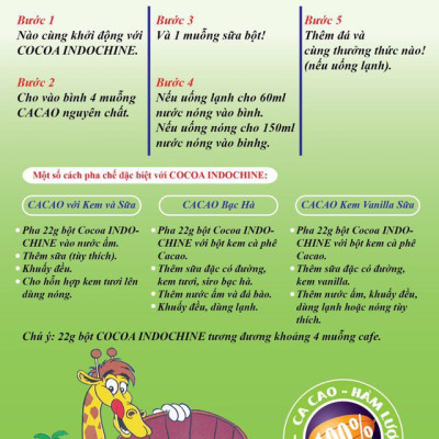 Bột Cacao Hòa Tan Passion 3 In 1 Cocoa Indochine (Hộp 15 Gói x 16g)