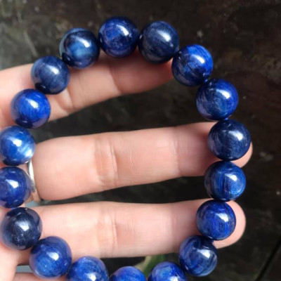  CHIẾC LẮC TAY ĐÁ KYANITE HÀNG CAO CẤP ĐÁ THIÊN NHIÊN  SIZE 11LY5 MÀU XANH DƯƠNG ĐẬM ĐẸP TUYỆT VỜI  DÀNH CHO NỮ MỆNH THỦY MỆNH MỘC 