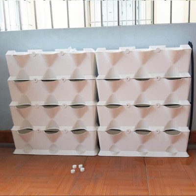 Chậu Treo Trồng Rau Ban Công Đứng Minigarden (Set 10 Bộ) nhập khẩu Châu Âu kèm hệ thống tưới nhỏ giọt bán tự động với năng suất rau cao