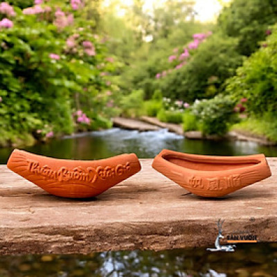 Chậu Gốm Đất Nung Hình Chiếc Thuyền Nhỏ 23x8x6cm