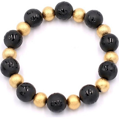 Chuỗi đeo tay phong thủy - thạch anh đen khắc Phật chú 10 ly VTAEPMHVT1 - hợp mệnh Thủy, mệnh Mộc