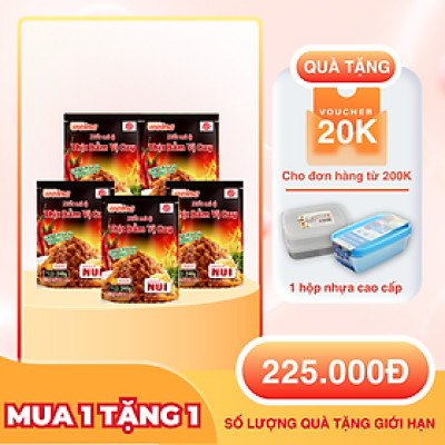 Combo 5 Gói Xốt Mì Ý Thịt Bằm Vị Cay [TẶNG HỘP NHỰA CAO CẤP] Nisshin Seifun Welna