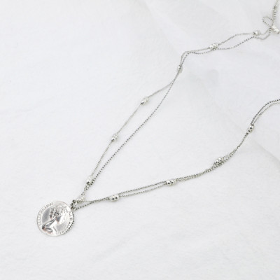 Dây chuyền chuỗi xích sợi kép hạt độc đáo cá tính