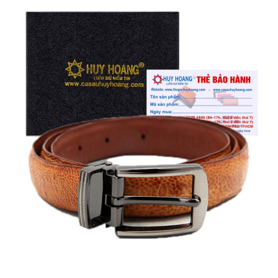 Thắt Lưng Nữ Da Đà Điểu Trơn Huy Hoàng HT5416 - Vàng