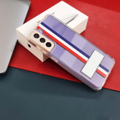 Ốp lưng chống sốc trong suốt cho Samsung Galaxy S21 Ultra hiệu Likgus Thom Brow (chất liệu cao cấp, thiết kế thời trang họa tiết 3 sọc màu) - hàng nhập khẩu