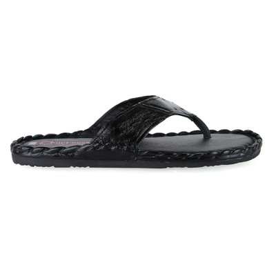 HJ7417-18-19-20 - Dép nam da đà điểu Huy Hoàng da hột đan màu đen, nâu đất, vàng bò, nâu đỏ