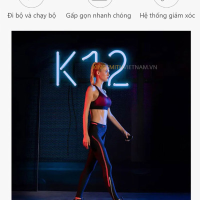 Máy Chạy Bộ Gấp Gọn Xiaomi KingSmith Walkingpad K12 Gấp Gọn Gồm 2 Chế Độ Chạy Có Kết Nối App Công Suất 746 W - Hàng Chính Hãng