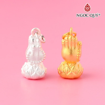 Charm bạc treo hình chắp tay - Ngọc Quý Gemstones