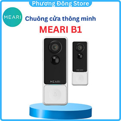 Chuông cửa Wi-Fi MEARI B1 tích hợp camera 3MP, Tích hợp Pin 5200mAh, Đàm thoại 2 chiều, phát hiện chuyển động - hàng chính hãng