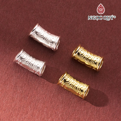 Charm bạc ống xỏ ngang họa tiết - Ngọc Quý Gemstones