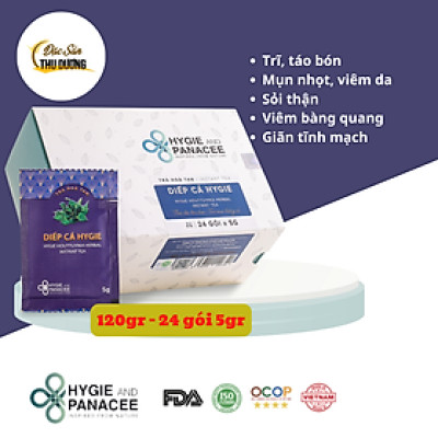 Trà thảo dược hòa tan Diếp Cá Hygie. Thơm ngon, dùng được cho người không ăn được diếp cá tươi