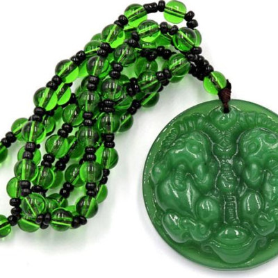 Vòng cổ Tỳ hưu đôi đá thạch anh xanh DTHX7 ( cả nam và nữ )