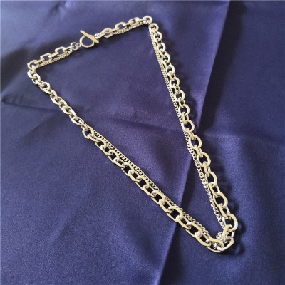 Vòng cổ dây chuyền 2 lớp titan không gỉ phong cách Hàn Quốc