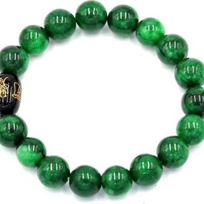 Vòng tay chuỗi hạt cẩm thạch đông ninh 10 ly Thái tuế phù DTTD25