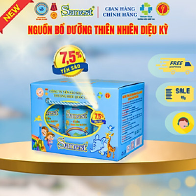  NEW  [ Hộp 6 lon  ] Nước Yến sào Khánh Hòa Sanest Trẻ Em.