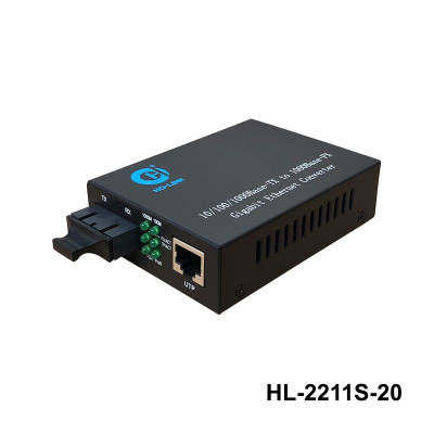 Bộ chuyển đổi quang điện Ho-Link HL-2211S-20 | 2 sợi quang 10/100/1000MB - Hàng Chính hãng