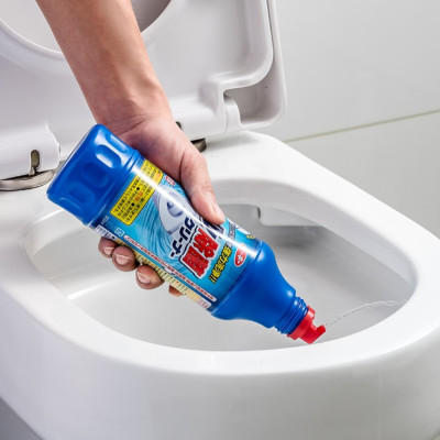 Combo chai nước tẩy toilet đậm đặc 500ml + Viên thả khử mùi toilet/ nhà vệ sinh 15g - made in Japan