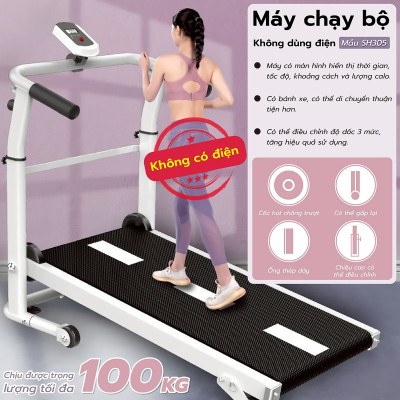 Máy chạy bộ cơ đa năng BG Treadmill SH306 5 in 1,Máy chạy bộ không điện SH305 thích hợp cho mọi lứa tuổi luyện tập (hàng nhập khẩu)