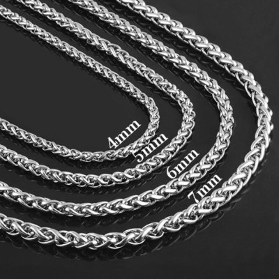 Dây chuyền titan nam cao cấp thời trang thép không gỉ bông dừa trangsucpt cỡ 7mm trắng PTDCNA170