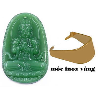 Mặt dây chuyền Phật Đại nhật như lai đá xanh 2.2 x 3.6cm ( size trung ) kèm móc inox, Phật bản mệnh