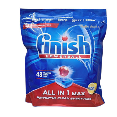 Viên rửa bát Finish All in 1 Max Túi 48 Viên, Hương Chanh - Chính Hãng.