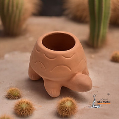 Chậu Gốm Đất Nung Hình Rùa Con - Chậu Trồng Sen Đá Mini Dễ Thương