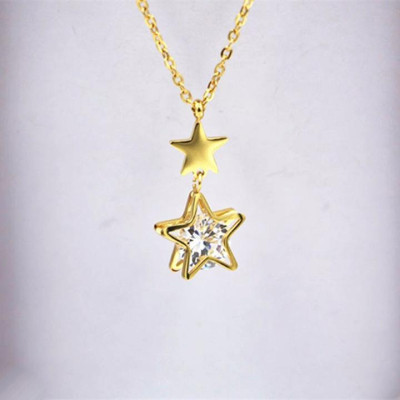 Dây chuyền nữ titan thời trang mặt hình ngôi sao thép không gỉ trangsucpt có 3 màu sắc DCNUT81