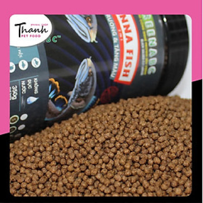 Thức ăn Cá Lóc Cảnh nhãn GREENABC – Độ đạm 40% giúp tăng trưởng nhanh, lên màu đẹp, màu sắc rực rỡ – Hộp 350g