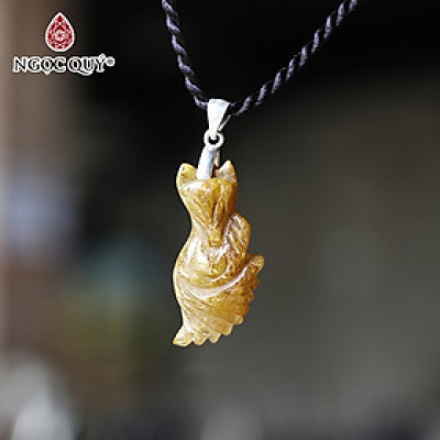 Mặt dây chuyền hồ ly đá thiên nhiên đuôi dài - Ngọc Quý Gemstones