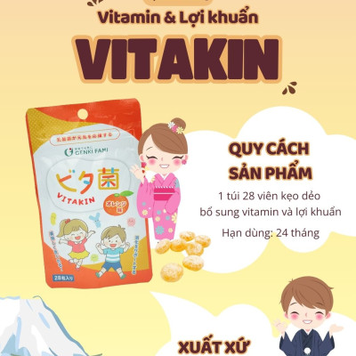 Kẹo Dẻo Vị Cam Bổ Sung Vitamin và Lợi Khuẩn Genki Fami Nhật Bản Gói 28 Cái