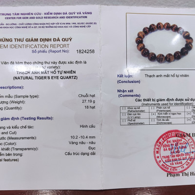 Vòng tay đá mắt cọp đỏ 16 ly, vòng tay chuỗi hạt đá phong thủy