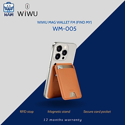 Ví đựng thẻ từ tính hàng chính hãng WiWU Wi-MW005 Mag Wallet FM: Chống quẹt thẻ trộm, tương thích Apple Find My