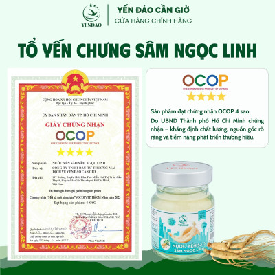 Yến Đảo - Hũ Yến Sào Sâm Ngọc Linh Hỗ Trợ Bổ Phổi, Bổ Huyết, Tăng Cường Sức Đề Kháng 6 Hộp 70ml