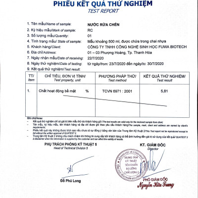 Nước rửa chén hữu cơ enzyme sinh học dứa Fuwa3e 3.8L 