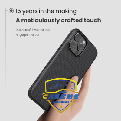 Ốp Lưng Dành Cho iPhone 16 Pro Max Nillkin Dạng Sần Viền Silicon - Hàng Chính Hãng