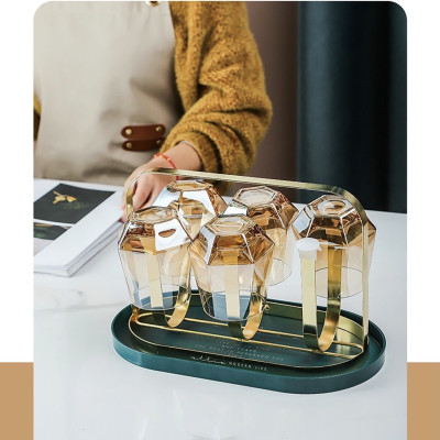 GIÁ ÚP LY CỐC CAO CẤP  HÌNH BẦU DỤC CÓ KHAY HỨNG NƯỚC - ANTH684