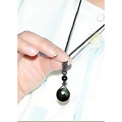 Vòng cổ đá Obsidian tự nhiên - vòng cổ phong thủy nam nữ