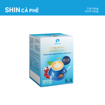 Cà phê hòa tan Arabica sấy lạnh 2 in 1 - SHIN Cà Phê - Hộp 10 gói