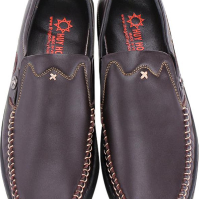 Giày Mọi Nam Huy Hoàng Chữ X HT7190 - Nâu