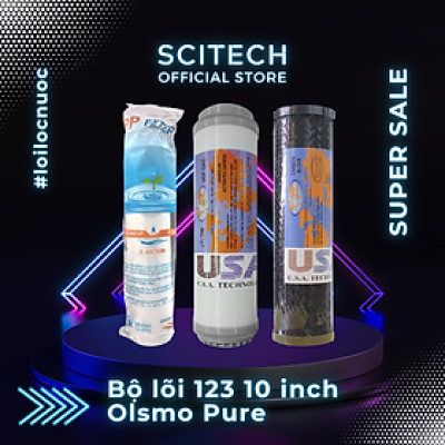 Bộ lõi số 1,2,3 Olsmo Pure 10 inch by Scitech (Lõi PP-UDF-CTO) - Dùng cho máy lọc nước RO, bộ lọc thô - Hàng chính hãng