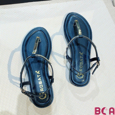 [TRẺ TRUNG - SANG TRỌNG] Thiết Kế Tối Giản Khoe Trọn Nét Đẹp Bàn Chân RO739 ROSATA Cao 2P, Quai Mảnh Có Đính Kim Loại