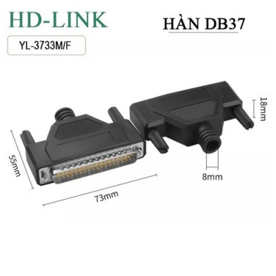 Đầu hàn COM DB37 HD-Link YL-3733M/F vỏ ốp nhựa dẻo. Hàng chính hãng !!! 