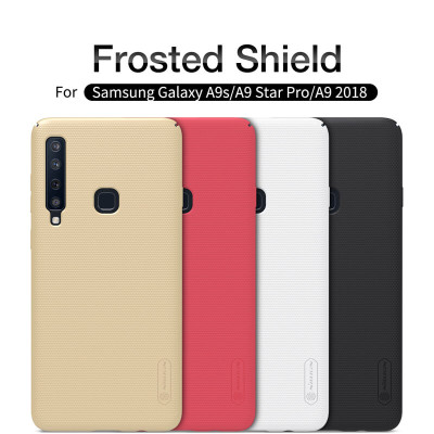 Ốp Lưng Sần chống sốc cho Samsung Galaxy A9 2018 / A9S / A9 Star Pro hiệu Nillkin Super Frosted Shield đính kèm giá đỡ - hàng nhập khẩu