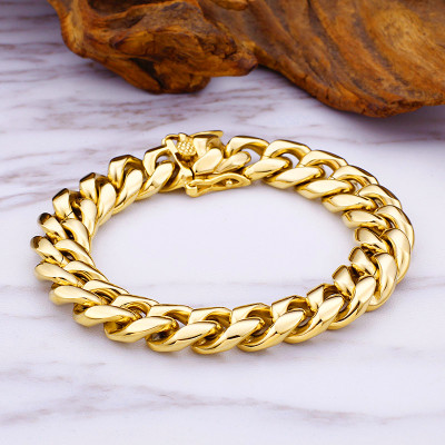 Lắc tay nam bằng Titan tinh khiết mạ 18k kiểu khoen lật - RF76