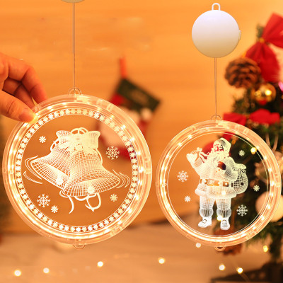 Dây Treo Đèn LED 3D Hình Cây Thông, Chuông Trang Trí Giáng Sinh, Noel, Năm Mới