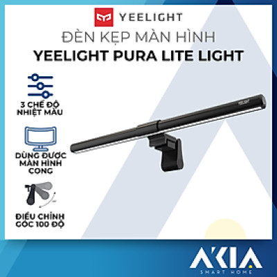 Đèn kẹp màn hình Yeelight Pura Monitor Light - Dùng cho màn hình cong, Điều chỉnh độ sáng - Hàng chính hãng