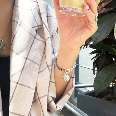 Vòng tay mix thập tự và đồng xu nam nữ fashion