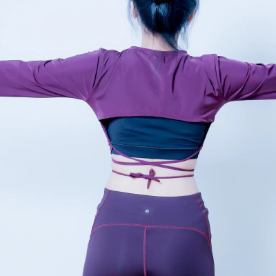 Bộ Đồ Thể Thao Nữ LMcation - Áo Đa Năng Joyce Crop Top & Quần Dài Phối Lưới LMcation Venus - Màu Tím